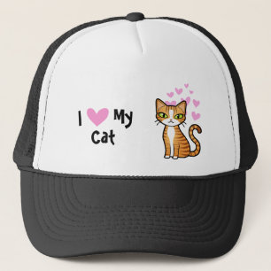 Casquette J'aime mon chat (concevez votre propre chat de
