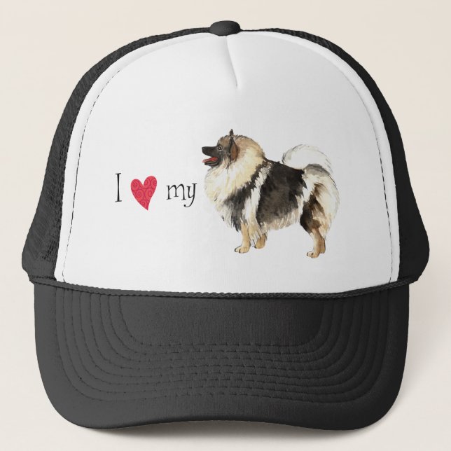 Casquette J'aime mon Keeshond (Devant)