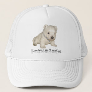 Casquette J'aime mon petit chien blanc - chiot Westie