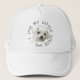 Casquette J'Aime Mon Petit Chien Blanc - Maltais