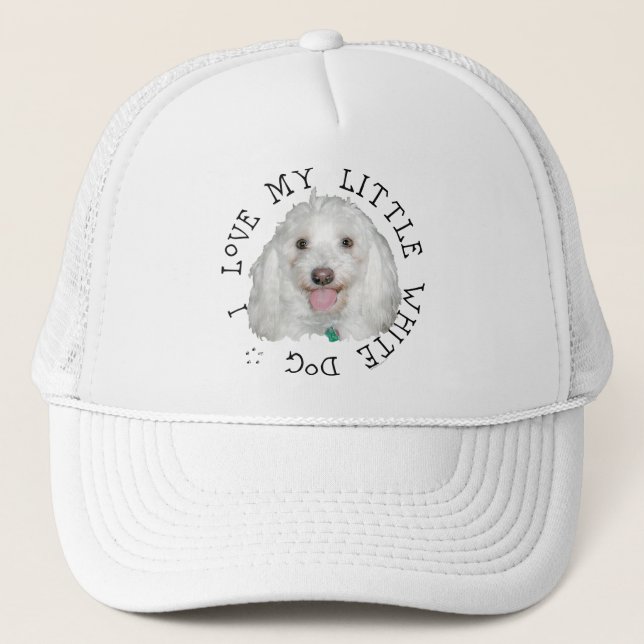 Casquette J'Aime Mon Petit Chien Blanc (Secourt) (Devant)