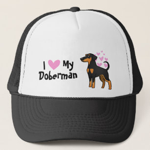 Casquette J'aime mon Pinscher de dobermann (les oreilles