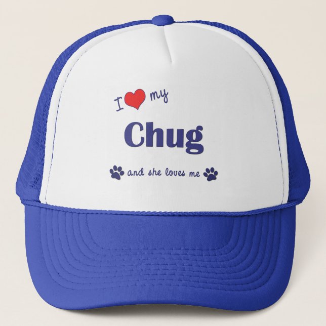 Casquette J'aime mon souffle (le chien femelle) (Devant)