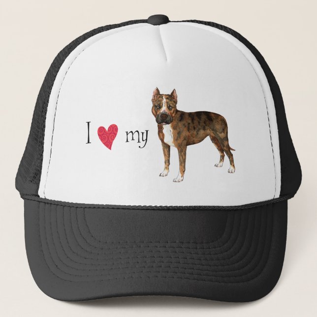 Casquette J'aime mon Staffordshire Terrier américain (Devant)