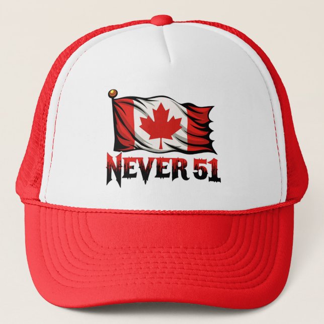 Casquette Jamais 51, Drapeau canadien, (Devant)