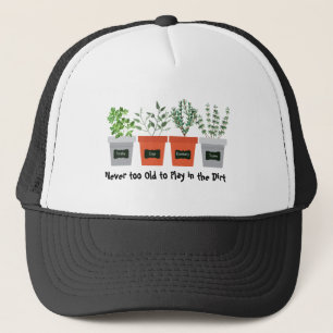 Casquette Jamais trop vieux pour jouer dans la citation du j