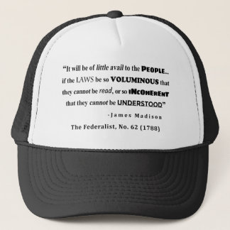 Casquette James Madison Citation du Federalist, no 62