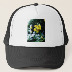 Casquette Jaune Daffodils fleurs dans la neige