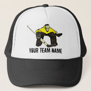 Casquette jaune personnalisable de nom d'équipe de