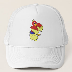 Casquette Jaune rouge perroquet