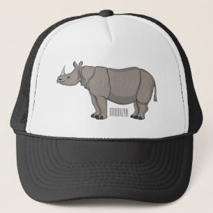 Casquette Javan rhinoceros cartoon illustration