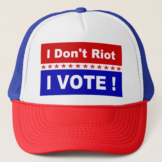 Casquette Je n'ai pas d'émeute, je vote ! populaire (Devant)
