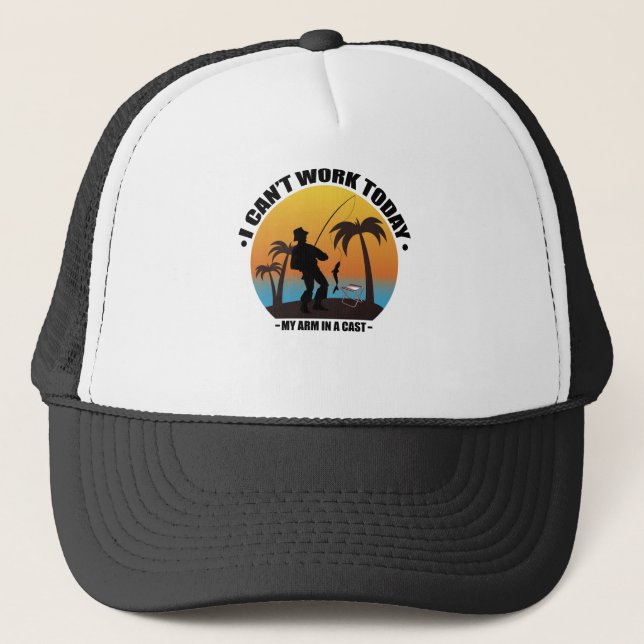 Casquette Je ne peux pas travailler aujourd'hui mon bras est (Devant)