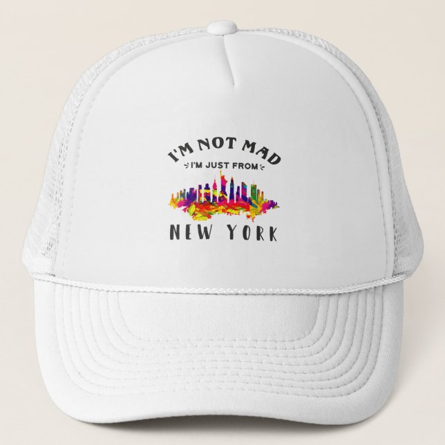Casquette Je ne suis pas fâché, je viens de New York (Devant)