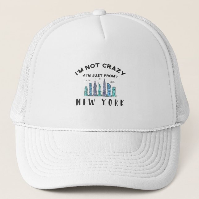 Casquette Je ne suis pas fou, je viens de New York (Devant)