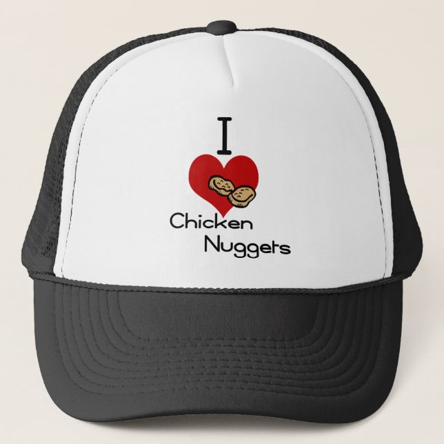 Casquette Je pépites de poulet de coeur-amour (Devant)