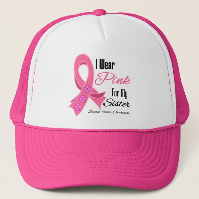 Casquette Je Porte Du Ruban Rose Soeur Du Cancer Du Sein (Devant)