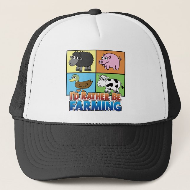 Casquette Je préférerais être fermier ! (agriculteur virtuel (Devant)