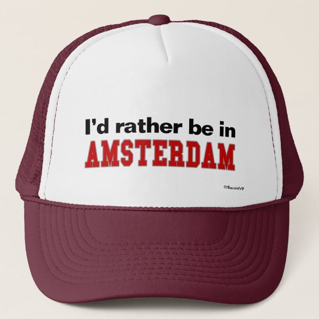Casquette Je serais plutôt à Amsterdam (Devant)