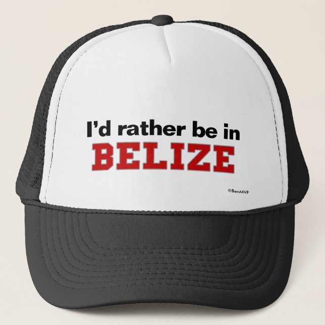Casquette Je serais plutôt à Belize (Devant)