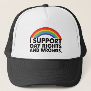 Casquette Je soutiens les droits des gays et les torts des g