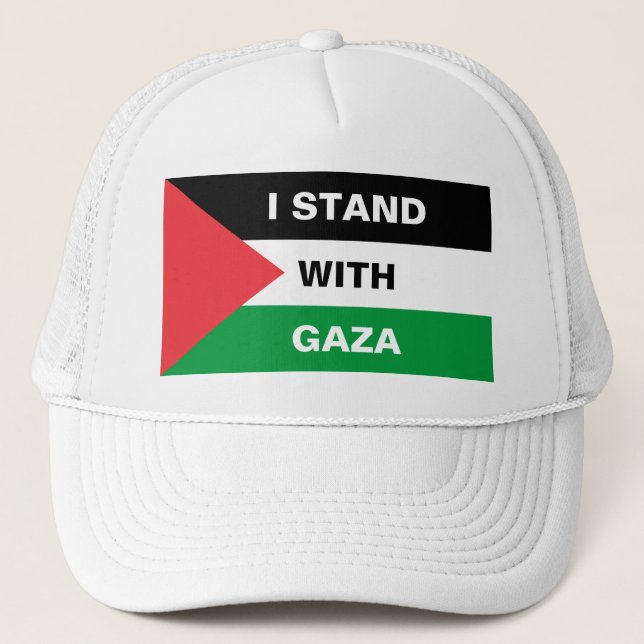 Casquette Je suis debout avec Gaza texte Palestine drapeau c (Devant)