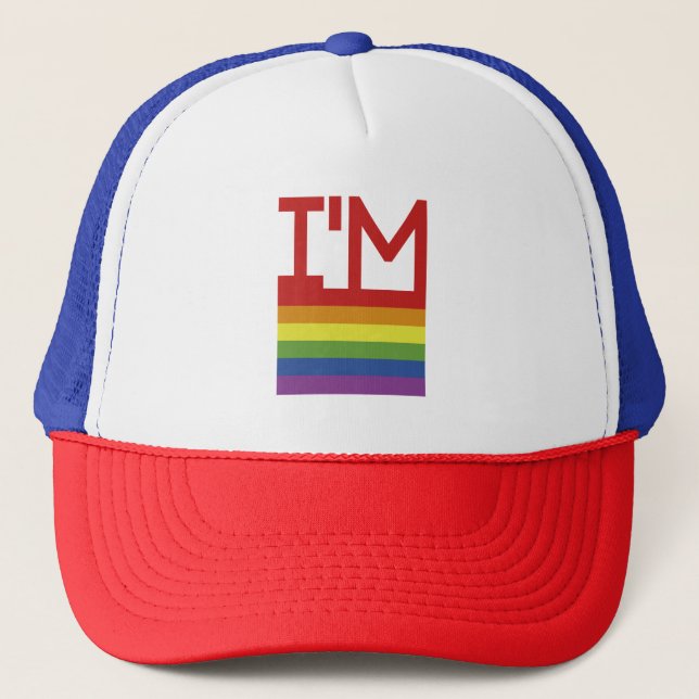 Casquette Je suis Gay | drapeau arc-en-ciel (Devant)