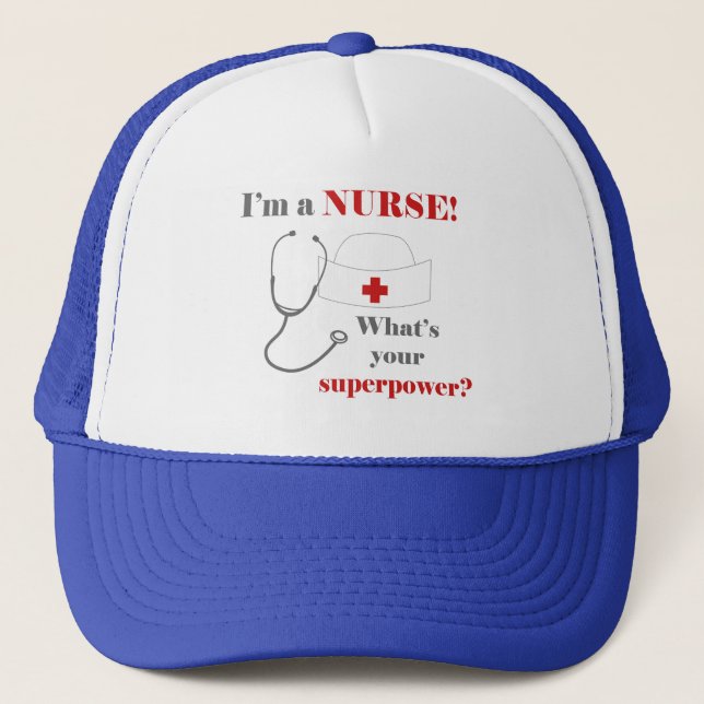 Casquette Je suis infirmière, quelle est votre superpuissanc (Devant)