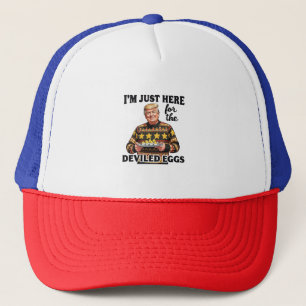 Casquette Je suis juste ici pour les œufs diables Trump