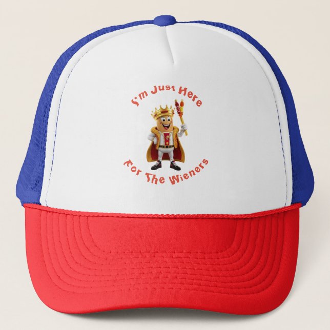 Casquette Je suis juste ici pour les Wieners, Hot Dog jour (Devant)