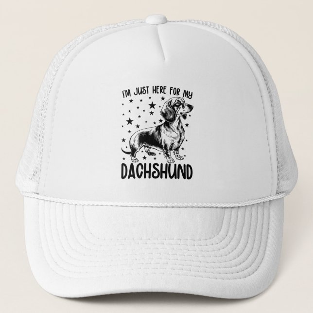 Casquette Je suis juste ici pour mon Dachshund Dachshund Dac (Devant)