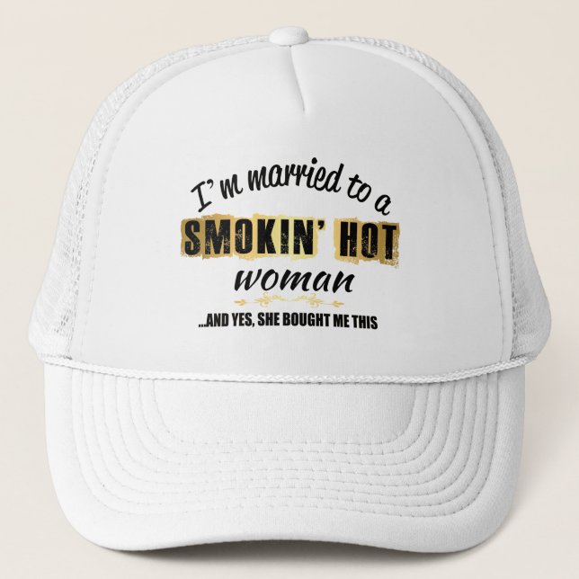 Casquette Je suis mariée à une femme chaude fumeuse (Devant)