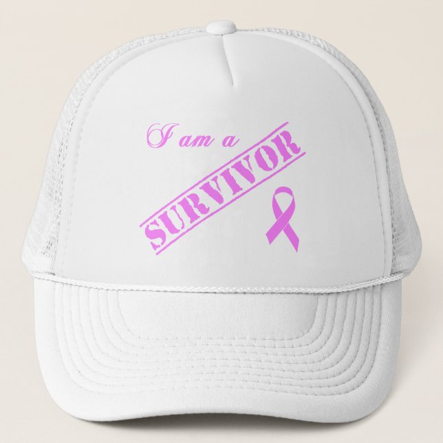 Casquette Je suis un survivant - Cancer du sein Ruban rose (Devant)