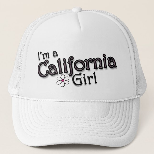 Casquette Je suis une fille de la Californie, fleur, (Devant)