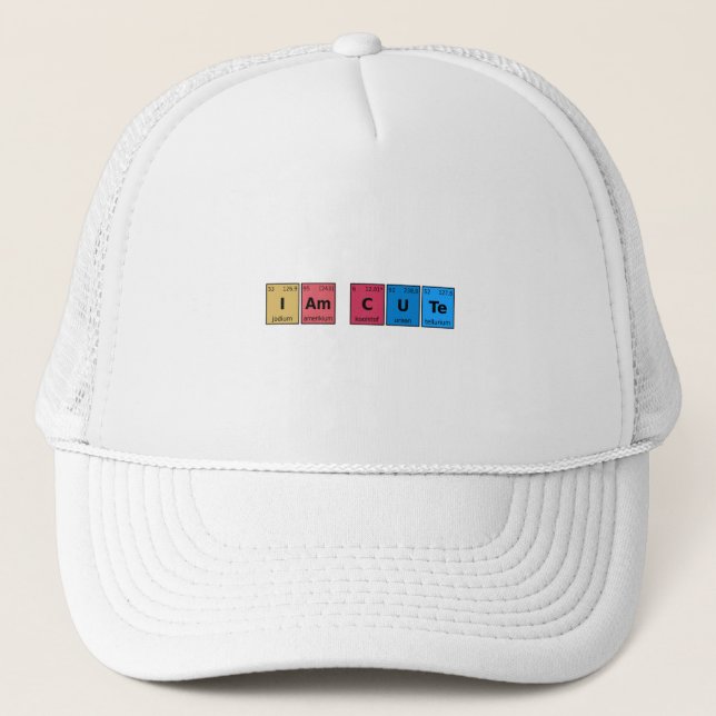Casquette Je suis une table périodique mignonne (Devant)