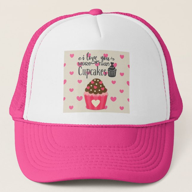 Casquette Je t'aime plus que le chapeau de camionnette Cupca (Devant)