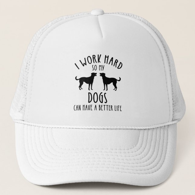 Casquette Je Travaille Dur Pour Que Mes Chiens Puissent Avoi (Devant)