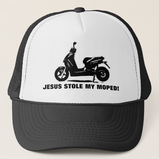 CASQUETTE JÉSUS A VOLÉ MON VÉLOMOTEUR ! (Devant)