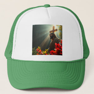 Casquette Jésus Christ dans le chapeau de camion de jardin