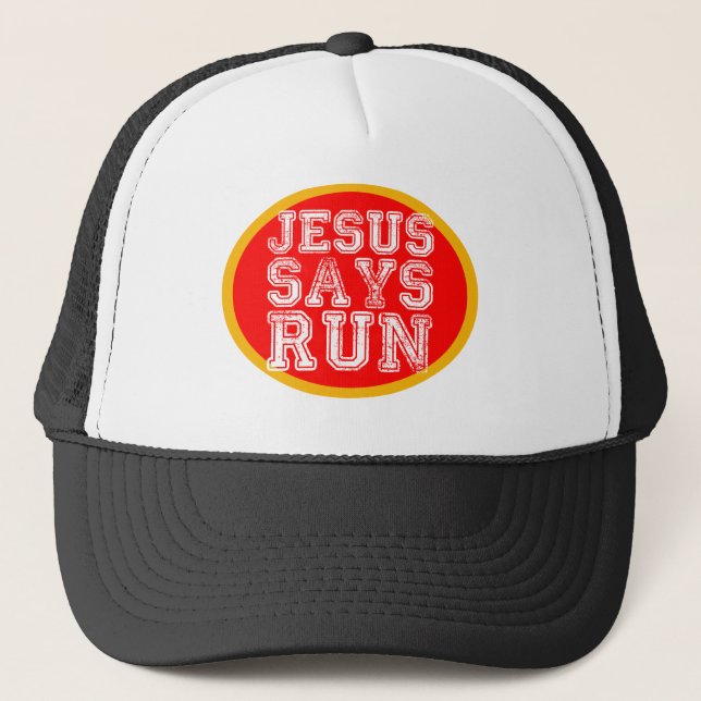 Casquette Jésus dit la course (Devant)
