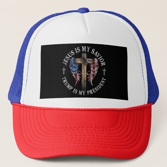 Casquette Jésus est mon sauveur Trump est mon président 2024 (Devant)