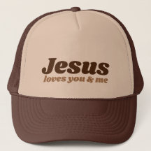 Jesus Loves You & Me - chapeau camionneur (brun & 