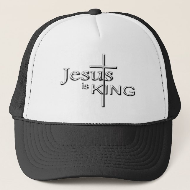 Casquette Jésus métallique est ROI (Devant)