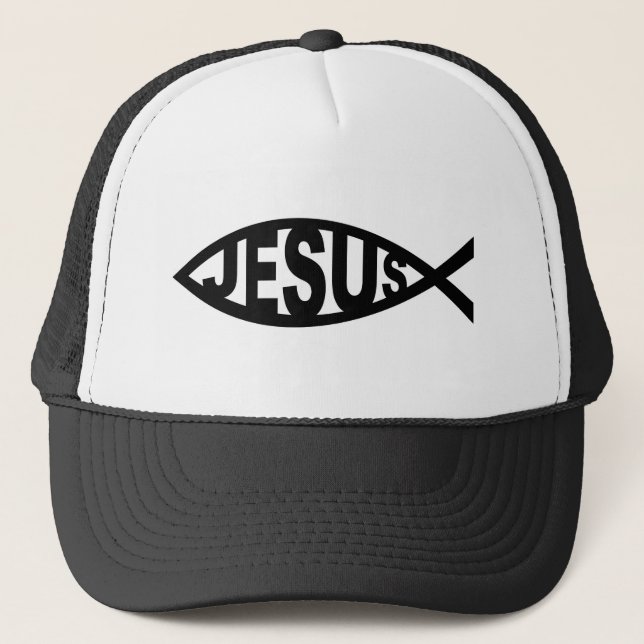 Casquette jésus poisson religion symbole église chistie text (Devant)