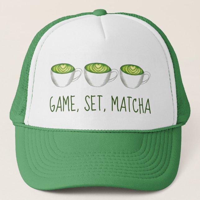 Casquette Jeu Correspondance Matcha Green Tea Latte Foodie (Devant)