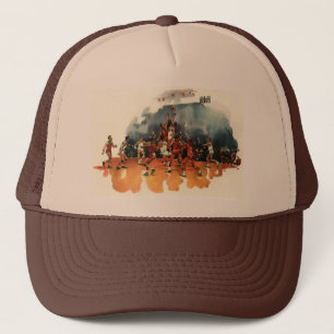 Casquette Jeu de basket-ball sportif vintage, joueurs de bas