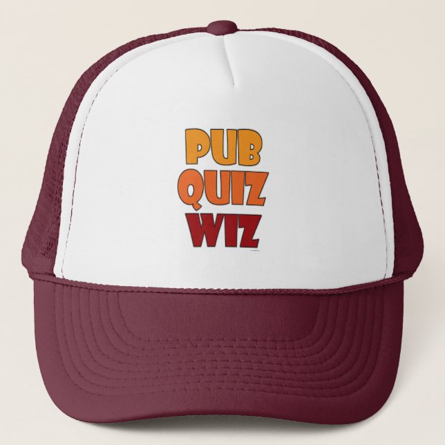 Casquette Jeu de quiz de pub Wiz Champion de Trivia (Devant)