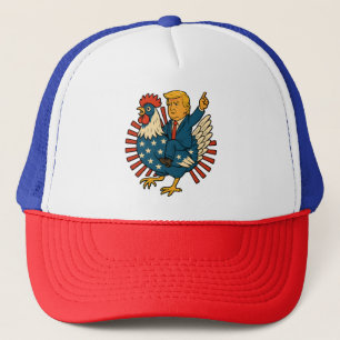 Casquette Jockey de poulet Trump Mème amusant