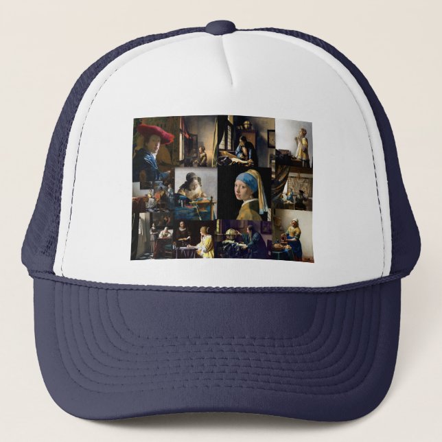 Casquette Johannes Vermeer - Patchwork de chefs-d'oeuvre (Devant)