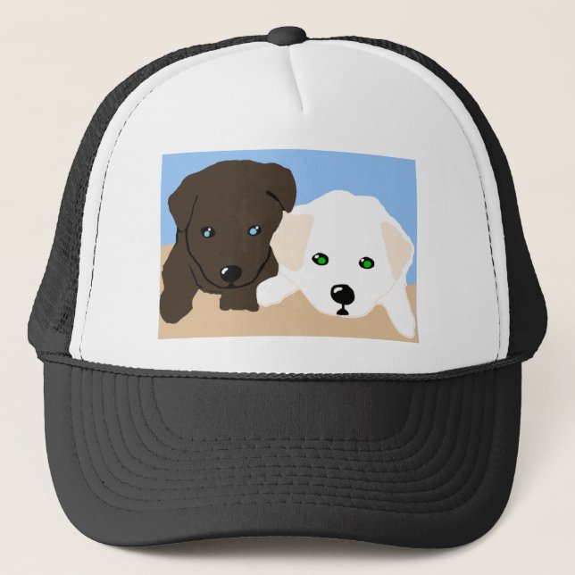 Casquette Joli cadeau brun et blanc de marionnettes du Labra (Devant)